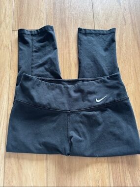 Nike Black Capris Women with White Swoosh